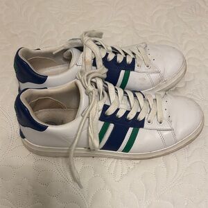 Tory Burch White and Blue Athletic Shoes